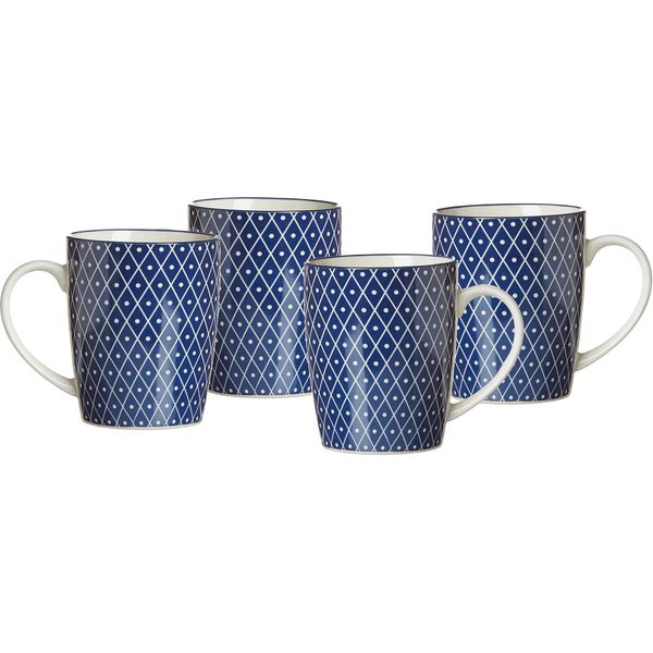 Becher Ritzenhoff & Breker "Royal Reiko", Weiß (Weiß, Blau), H:10Cm Ø:8Cm, Keramik, TrinkgefäßE, Becher, 4-Teilig-image