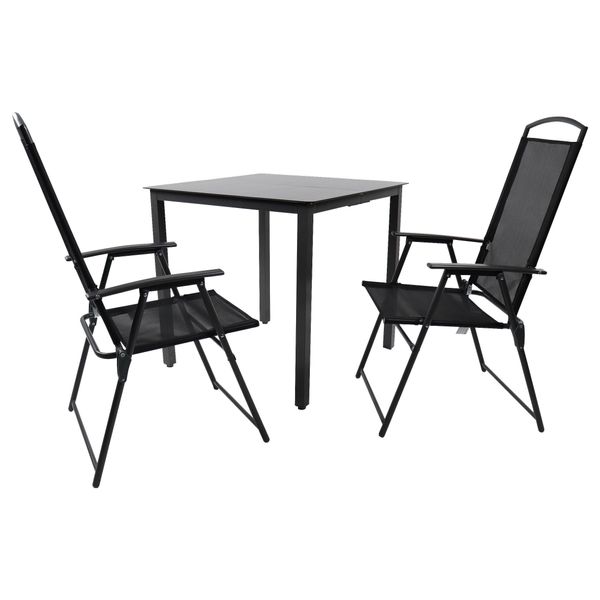 Gartentischgruppe Schwarz 3-Teilig-image