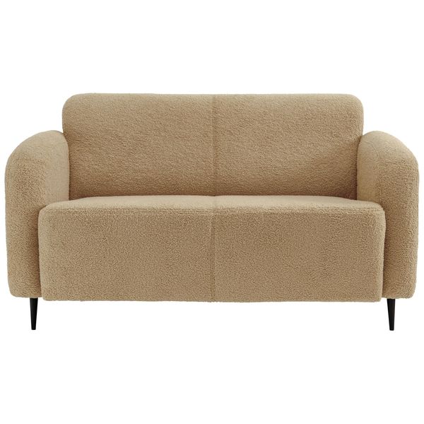 2-Sitzer-Sofa Marone Creme Teddystoff-image