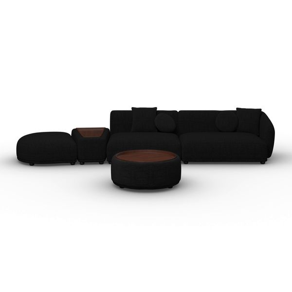 Wohnlandschaft Kira Chenille Schwarz-image