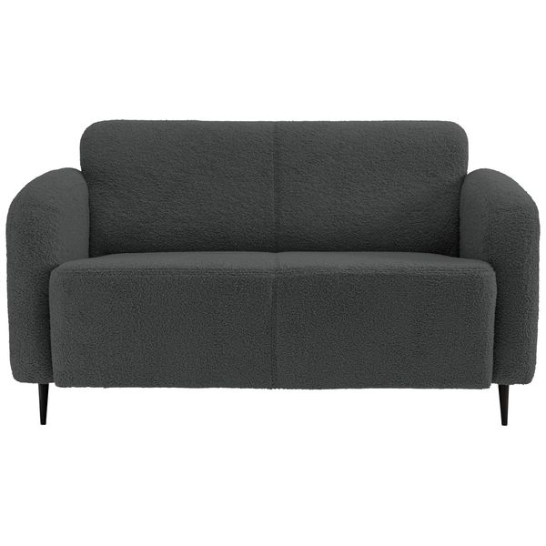 2-Sitzer-Sofa Marone Anthrazit Teddystoff-image