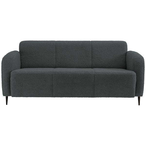 3-Sitzer-Sofa Marone Anthrazit Teddystoff-image