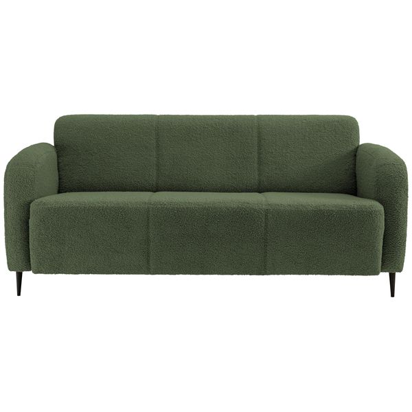 3-Sitzer-Sofa Marone DunkelgrüN Teddystoff-image