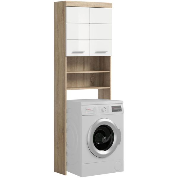 Waschmaschinenschrank Lambada Ca. 63X191Cm Sonoma Eiche/Weiß-image
