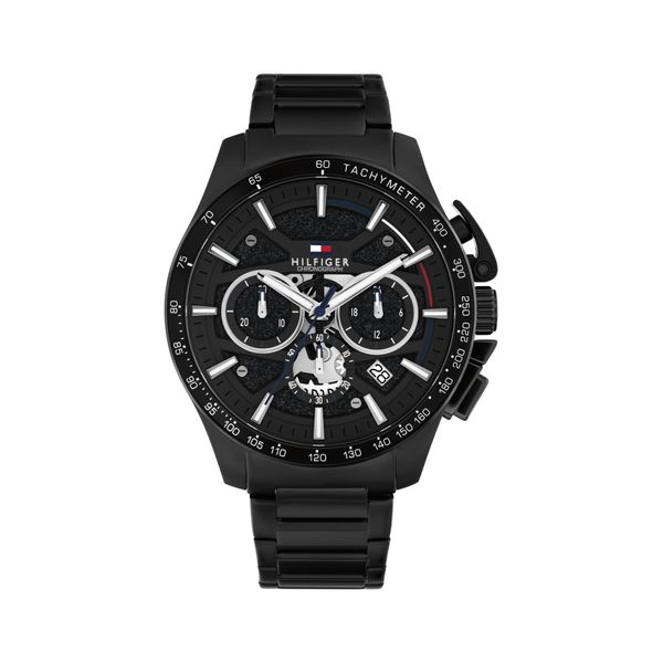 Chronograph Tommy Hilfiger "Bank", Schwarz, Armbanduhren, Herren, Chronograph, Quarzuhr, Armbanduhr, Herrenuhr, Edelstahlarmband, Analog, Tag-image