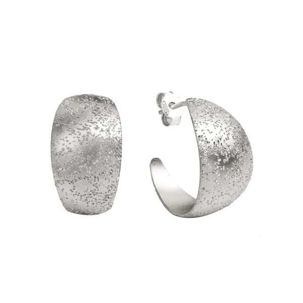 Paar Creolen Celesta "925 Silber Diamantiert", Silber (Silbergrau), Ohrringe, Damen, One-Size, Silber 925 (Sterlingsilber)-image