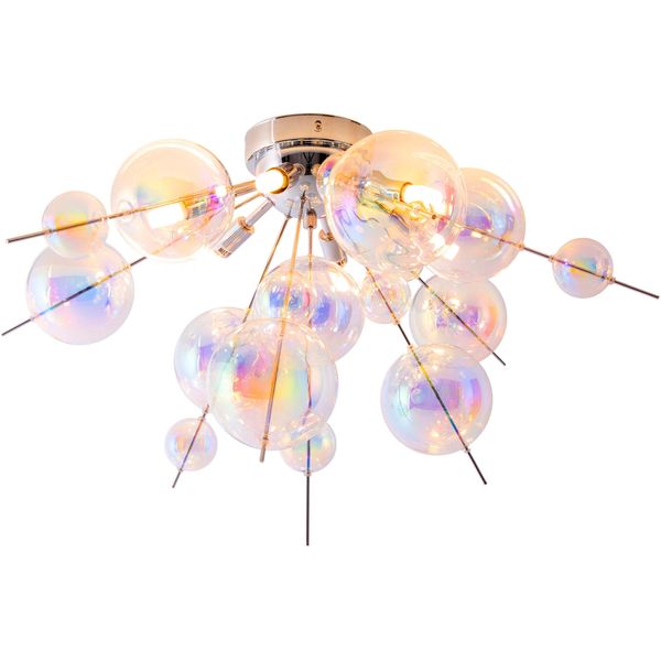 Näve Deckenleuchte "Explosion", Bunt (Irisierend), 6, Ø 57Cm H: 38Cm, 1 Stk., Leuchten, Irisierende, Transparente Glaskugeln, FüR 6 X G9 Sockel, Ø 57 Cm, Deckenleuchte-image