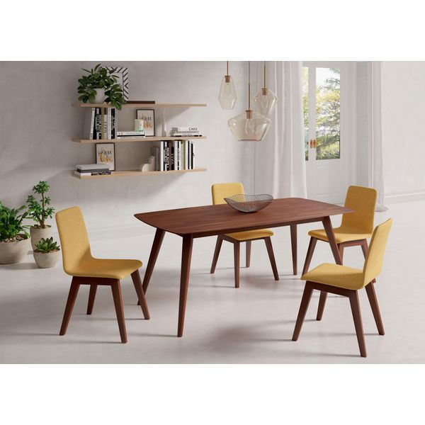 Esstisch Home Affaire, Braun (Nussbaum, Nussbaum, Nussbaum), B:140Cm H:75Cm T:80Cm, Tische, Rechteckiger Esstisch Esstisch Holz-Esstische, Breite 140 Cm Und 180 Cm-image