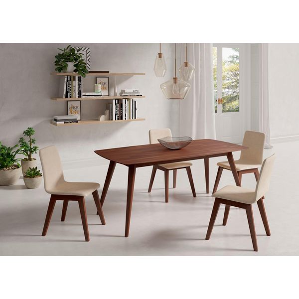 Esstisch Home Affaire, Braun (Nussbaum, Nussbaum, Nussbaum), B:180Cm H:75Cm T:90Cm, Tische, Rechteckiger Esstisch Esstisch Holz-Esstische, Breite 140 Cm Und 180 Cm-image