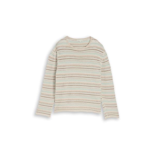 Tom Tailor Damen Loose Fit Strickpullover Mit Streifenmuster, Blau, Gestreift, Gr. S-image