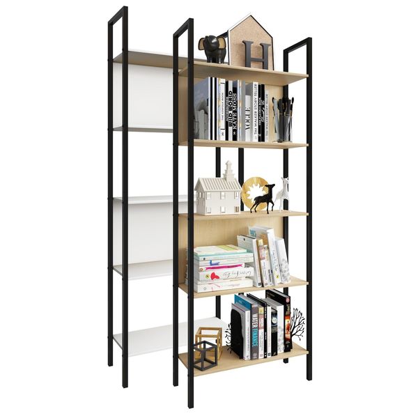 Vcm Holz Metall Aufbewahrung Stand Regal BüCherregal Deko BüCher Standregal Flakos 5-image