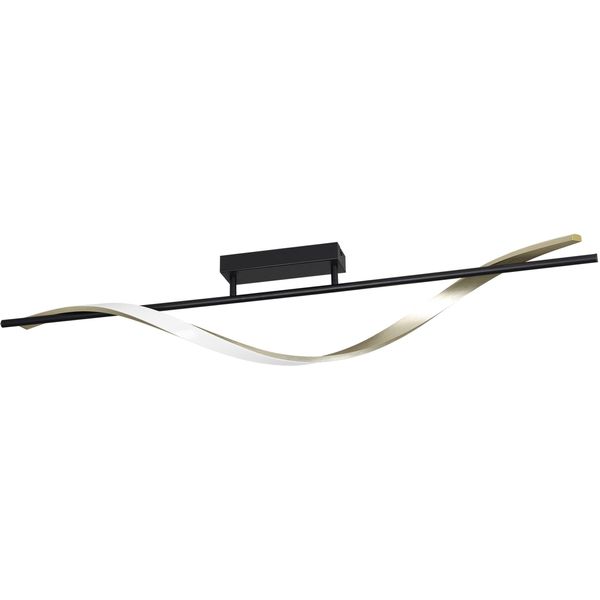 Eglo Deckenleuchte "Conaprato Deckenlampe - Alu, Stahl - Led - 20W - IP20", Schwarz, Messing, GebüRstet, 1, H: 20Cm, 1 Stk., Leuchten, Wohzimmerlampe, Esszimmerlampe, Flur, Schlafzimmer, L115 X B16 X H20Cm, Deckenleuchte-image