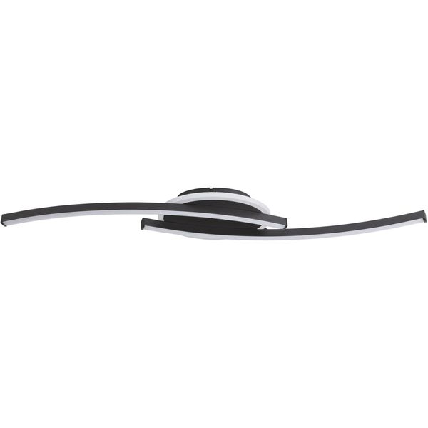 Eglo Led Deckenleuchte "Lungolago Deckenlampe - Stahl - Led - 12W - IP20", Schwarz, 1, H: 6Cm, 1 Stk., Leuchten, Wohzimmerlampe, Esszimmerlampe, Flur, Schlafzimmer, L74 X B14 X H6 Cm, Led Deckenleuchte-image