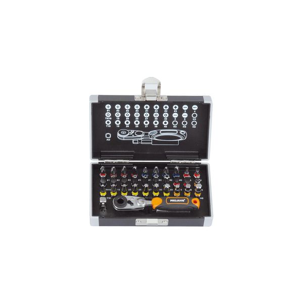 Projahn Color-Bit-Box 1/4" Mit Mini-Bit-Knarre Markierte Bits 33 Teilig-image
