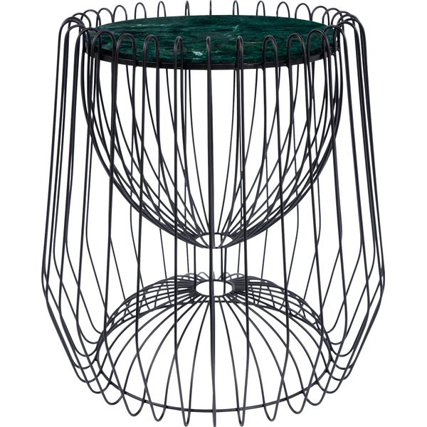 Beistelltisch Kayoom "Malibu 225, Beistelltisch Mit Edler Marmorplatte", GrüN (GrüN, Schwarz, Schwarz, GrüN), B:50Cm H:51Cm T:50Cm, Eisen, Marmor, Tische, Beistelltisch, ø-Marmorplatte: 33,5 Cm, Angesagtes Metalldesign, Pflegeleicht-image