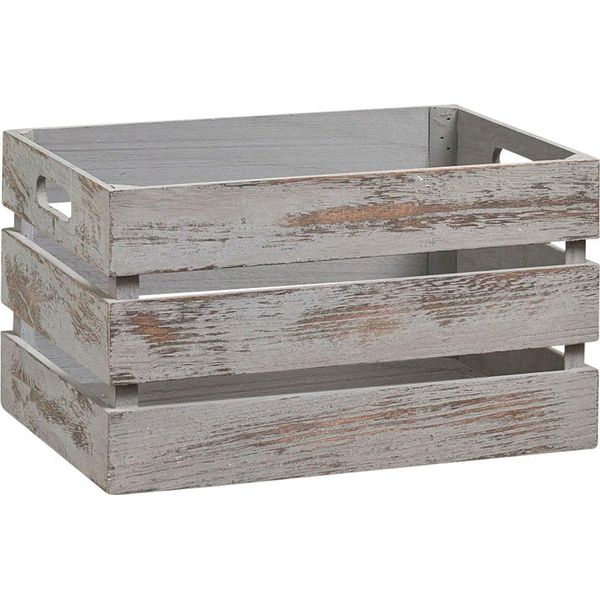 Holzkiste zeller Present "Vintage", Grau, B:35Cm H:20Cm T:25Cm, Paulownie, Aufbewahrungsboxen, Tiefe: Ca. 25 Cm, Breite: Ca. 35 Cm-image