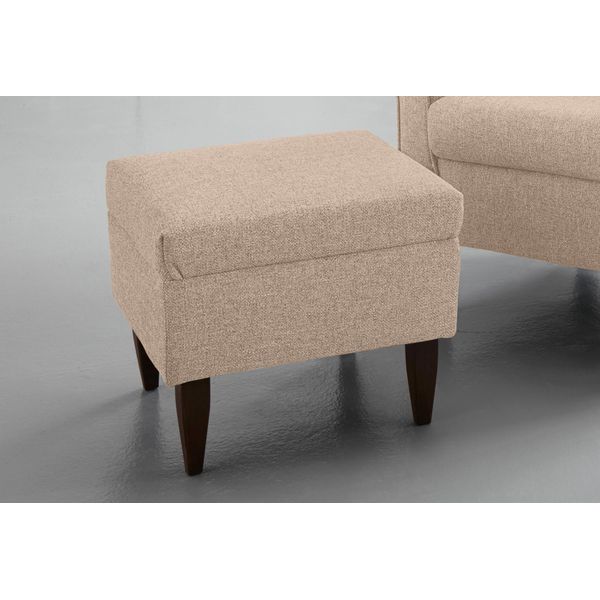 Hocker Home Affaire "Asino", Beige, B:48Cm H:40Cm T:48Cm, Struktur (100% Polyester);Struktur/Blume (100% Polyester), Hocker, Hocker-image