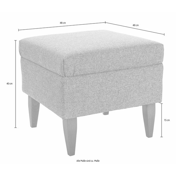 Hocker Home Affaire "Asino", Grau, B:48Cm H:40Cm T:48Cm, Struktur (100% Polyester);Struktur/Blume (100% Polyester), Hocker, Hocker-image