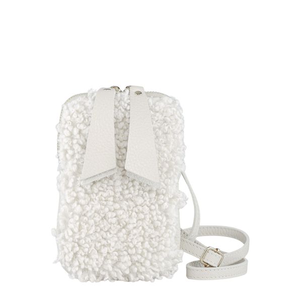 UmhäNgetasche "Flausch", Damen, Gr. B/H/T: 19Cm X 13Cm X 3Cm Onesize, Beige (Creme), Leder, Collezione Alessandro, Taschen UmhäNgetasche, Made In Italy, Echt Leder-image