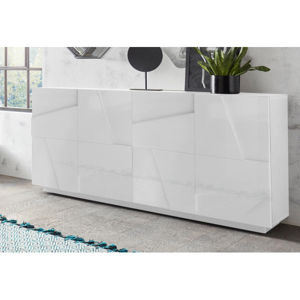 Sideboard Home Affaire "Ping", Weiß (Weiß Hochglanz), B:162,5Cm H:86Cm T:44Cm, Sideboards, Sideboard, Breite 162,5 Cm-image