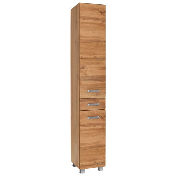 Hochschrank Welltime "Ravenna", Braun (Eichefarben), B:30Cm H:185Cm T:35Cm, SchräNke, Hochschrank, TüRen Mit AnschlagdäMpfern-image