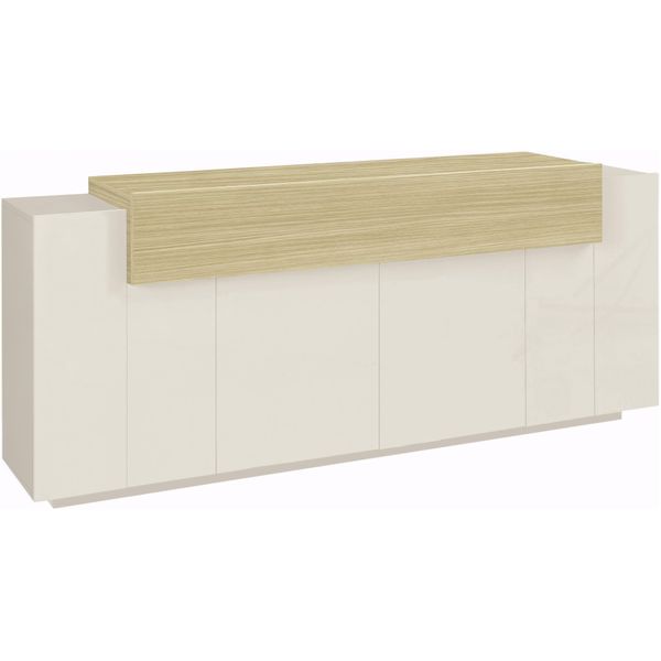 Sideboard Home Affaire "Coro, Kommode, Schrank, Kredenz, Grifflos Mit EinlegeböDen", Eiche Chopin, Kaschmir, B:200Cm H:85,6Cm T:45Cm, Sideboards, Sideboard, 1 Klappe,4 TüRen, Doppeltiefe, B/T/H 200X45X85,6Cm-image
