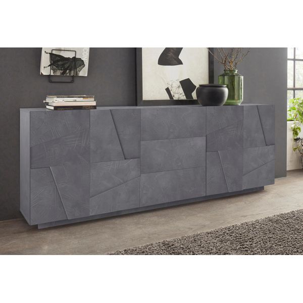 Sideboard Home Affaire "Ping", Grau (Zement), B:224Cm H:86Cm T:44Cm, Sideboards, Sideboard, Breite 224 Cm-image