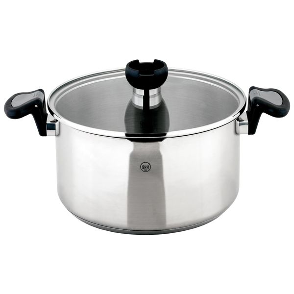 Fleischtopf Carl Schmidt Sohn "Aron, Edelstahl Rostfrei 18/10", Silberfarben, B:24Cm H:13,5Cm L:35Cm Ø:24Cm, TöPfe, Fleischtopf, Mit AbgießSystem & Multifunktionalem Deckelgriff-image