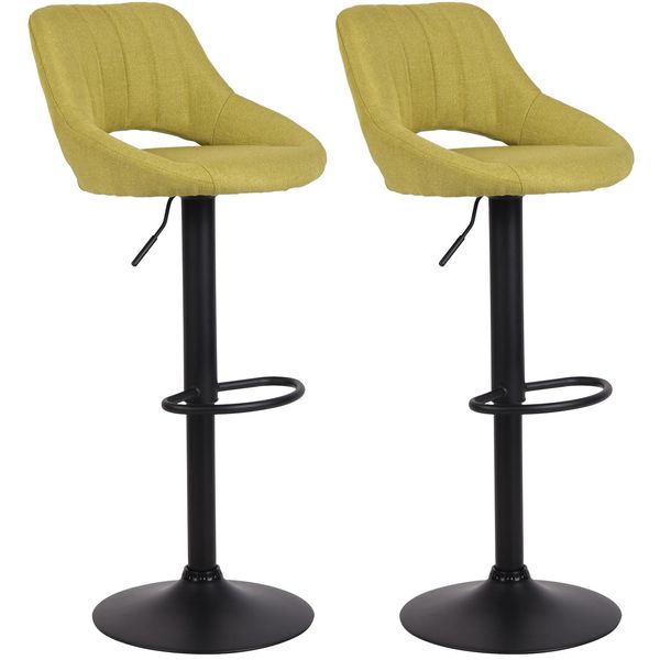 Clp Barhocker 2Er Set HöHenverstellbar Mit Lehne Milet, BarstüHle Gepolstert StoffbezüGe, TresenstüHle Mit Metallgestellen Drehbar-image