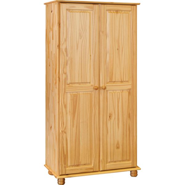 Kleiderschrank MÖBilia "Chur", Beige (Natur), B:82Cm H:170Cm T:52Cm, Massivholz, SchräNke, Kleiderschrank-image
