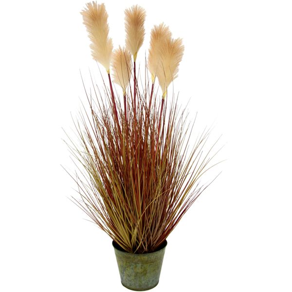 Kunstpflanze I.Ge.A. "Pampasgras", Beige (Natur), B:40Cm H:105Cm L:40Cm, Polyester, Kunstpflanzen, Kunstpflanze, Im Metalltopf-image