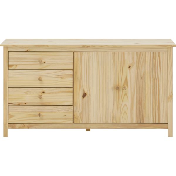 Sideboard MÖBilia "Chur", Beige (Natur), B:150Cm H:80Cm T:40Cm, Massivholz, Sideboards, Sideboard, Kommode Aus Massivholz Kiefer-image