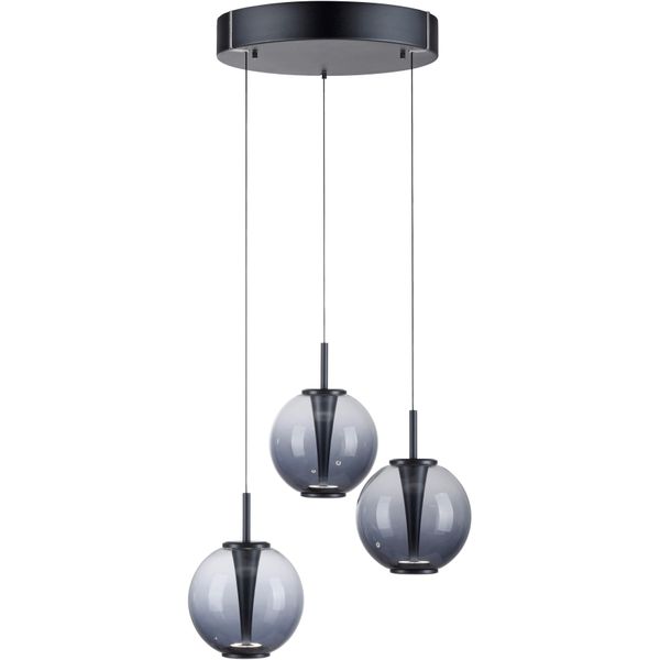 Neuhaus Pure LED Pendelleuchte "Pure E-Infinity", Schwarz (Mystic Grau), 3, Ø 35,3Cm H: 80Cm, 1 Stk., Leuchten, E-Slide Funktion, Cct, Dimmbar, Fernbedienung, LED Pendelleuchte-image