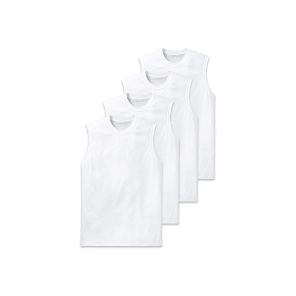 Unterhemd Schiesser "Unterhemd Essentials 4P 4Er Pack", Herren, Gr. 3XL, N-Gr, Weiß, Obermaterial: 100% Baumwolle Co., Unterhemden Unterhemd-image