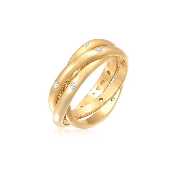 Fingerring Elli Premium "Wickelring Trio Basic Topas 925 Silber" Gr. 54, Gold, Fingerringe, Damen, 54Mm,Mit Steinen, Silber 925 (Sterlingsilber), 3Mm, Fingerring-image
