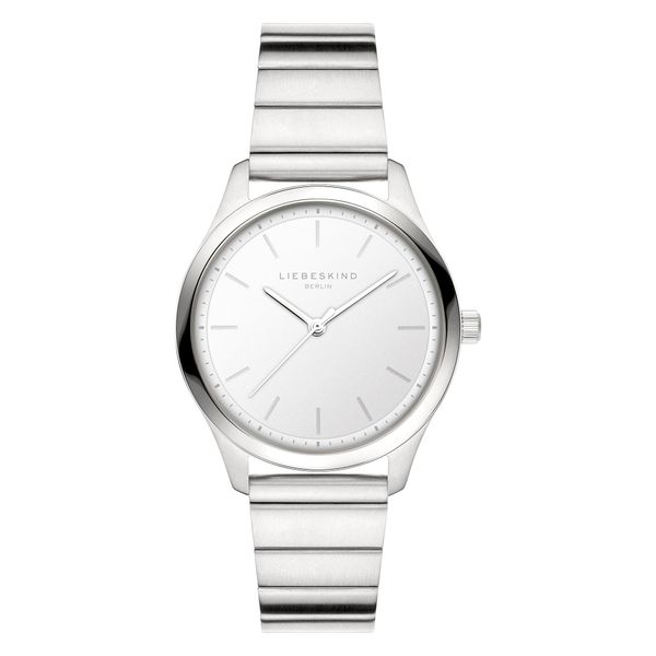 Quarzuhr Liebeskind Berlin "Basic Staples", Silberfarben, Weiß, Armbanduhren, Damen, Quarzuhr, Armbanduhr, Damenuhr, Edelstahlarmband, Analog-image