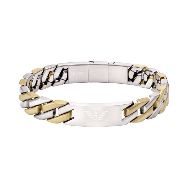 Armband Emporio Armani "Schmuck Geschenk Edelstahl", Edelstahlfarben, Gelbgoldfarben, ArmbäNder, Damen, 21,5Cm, Edelstahl, Armband-image