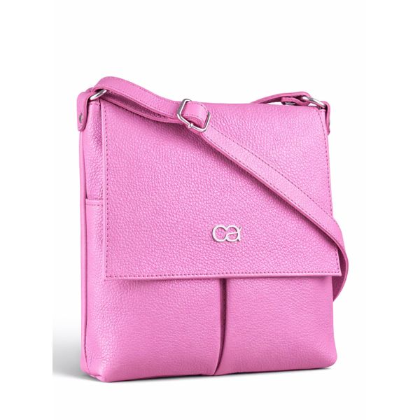 UmhäNgetasche "MüNchen", Damen, Gr. B/H/T: 24Cm X 24Cm X 4Cm Onesize, Pink, Leder, Collezione Alessandro, Taschen UmhäNgetasche, Echtes Leder Mit Vielen FäChern-image