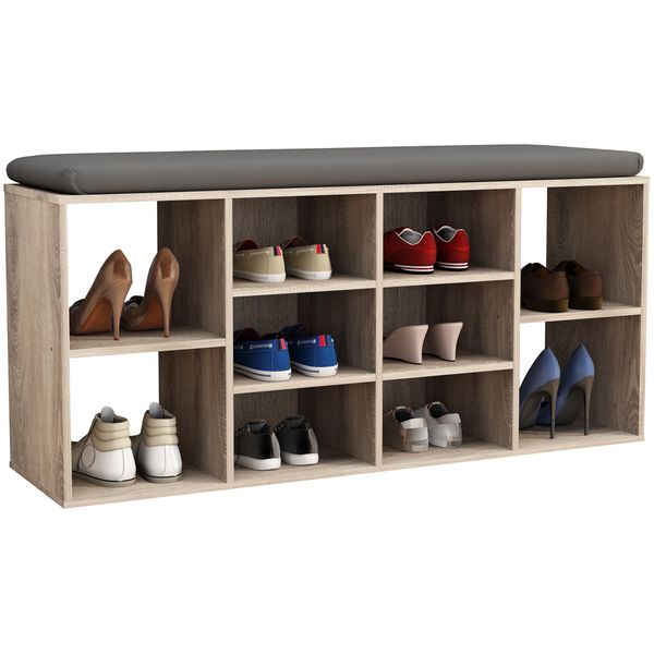 Schuhregal Vcm "Holz Regal Schuhschrank Schuhregal Hinsol S", Braun (Sonoma, Eiche), B:104Cm T:30Cm, Regale, Schuhregal-image
