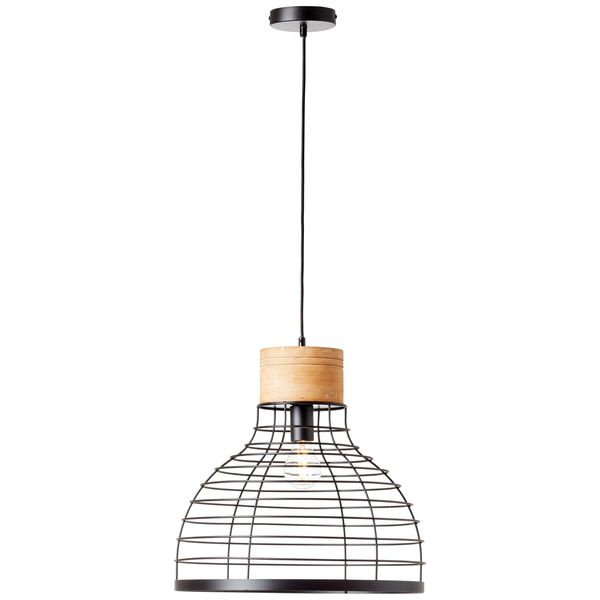 Brilliant Pendelleuchte "Avia", Schwarz (Schwarz, Holz), 1, Ø 47Cm H: 135Cm, 1 Stk., Leuchten, HöHenverstellbar - Dimmbar - 135Cm HöHe - E27 Fassung, Pendelleuchte-image