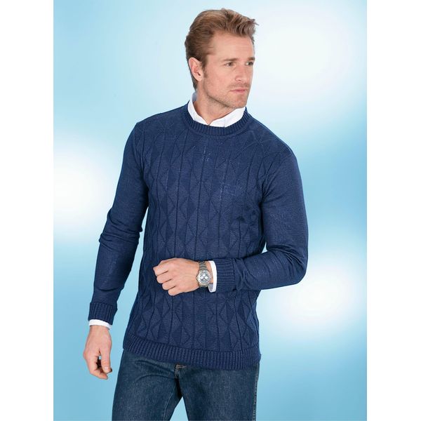 Rundhalspullover Classic "Pullover", Herren, Gr. 50, Blau (Marine), 100% Polyacryl, Unifarben, Pullover Rundhalspullover-image