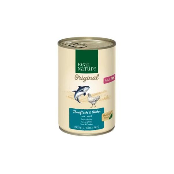Real Nature Adult Thon Et Poulet à L’Huile De Lin 24X400 G-image
