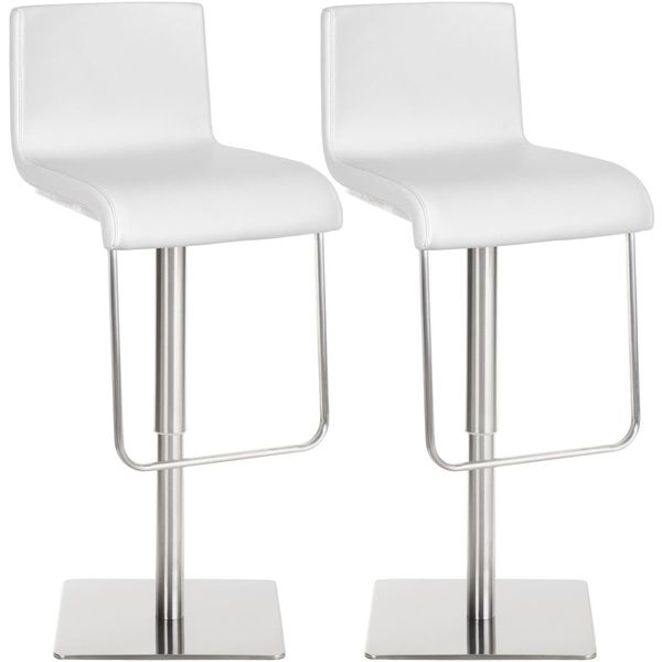 Clp 2Er Set Barhocker Mit Lehne Limon, BarstüHle Mit KunstlederbezüGen HöHenverstellbar Drehbar, TresenstüHle Bis 240 Kg Belastbar-image