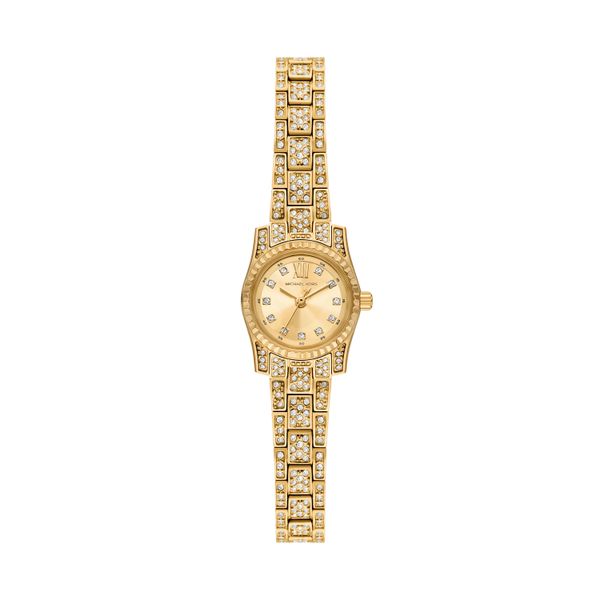 Quarzuhr Michael Kors "Micro Petite Lexington", Gold (Gelbgoldfarben, Goldfarben), Armbanduhren, Damen, Quarzuhr, Armbanduhr, Damenuhr, Edelstahlarmband, Analog, Glassteine-image