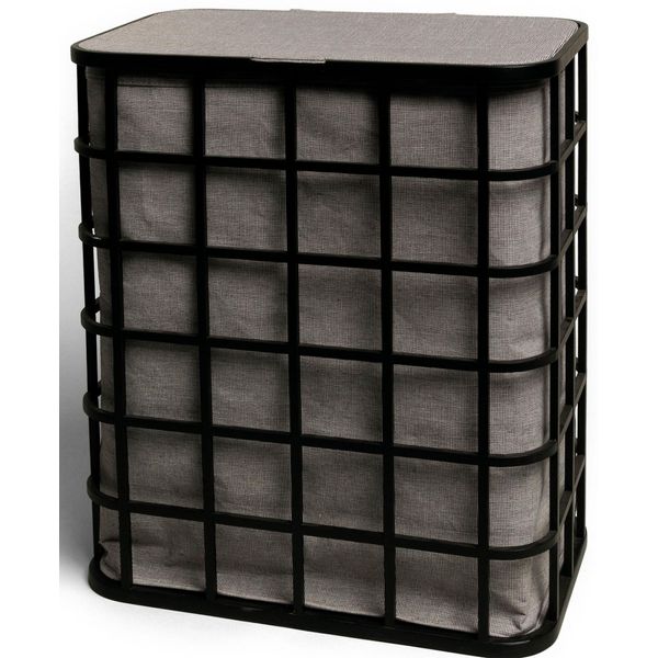 WäSchekorb MÖVe, Grau, B:51Cm H:59Cm T:32Cm, Stoff, WäSchesammler, WäSchekorb, Bxtxh: 51X32X59 Cm, Mit Deckel, Aus Bambus-image