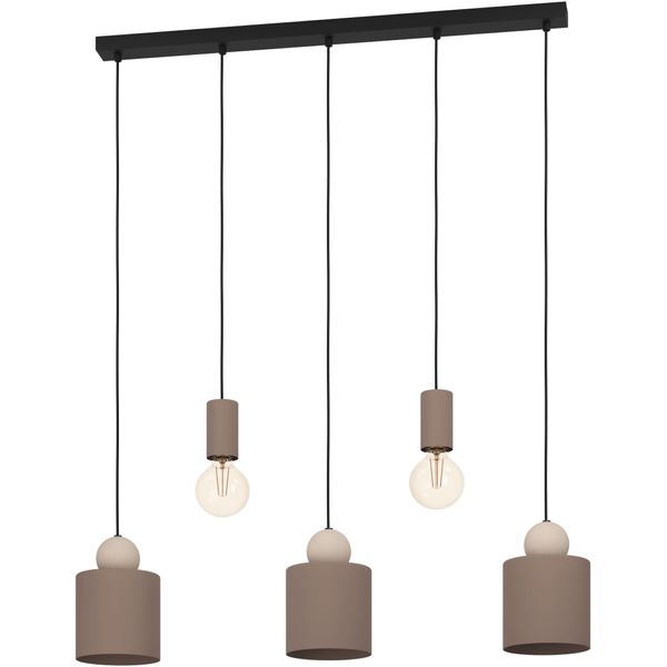 Eglo HäNgeleuchte "Gazzola", Braun (Braun, Sand), H: 110Cm, 1 Stk., Leuchten, HäNgeleuchte In Braun Und Sand Aus Stahl - Exkl. E27 - 40W, HäNgeleuchte-image