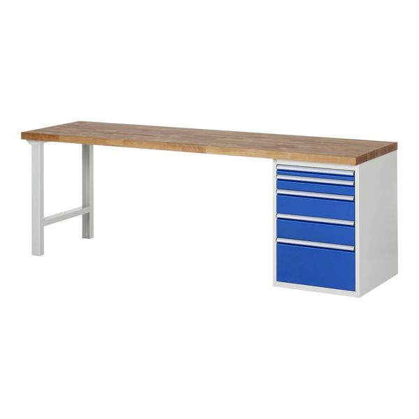 Rau Werkbank Modell 7511 Mit 5 Schubladen Bxtxh 2500X700X840Mm (03-7511A1-257B4S.11)-image