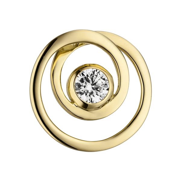 KettenanhäNger Jobo "AnhäNger Rund", Gold (Goldfarben), SchmuckanhäNger, Damen, Silber 925 (Sterlingsilber), KettenanhäNger, 925 Silber Vergoldet Mit 1 Zirkonia-image