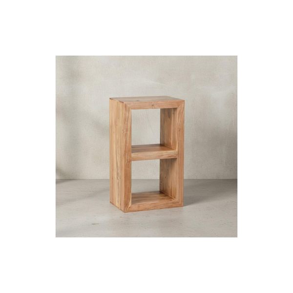 Kadima Design Rustikales Standregal: Massivholz, Akazie/Sheesham, Vielseitig Nutzbar, Handgefertigt, Einfache Pflege.-image
