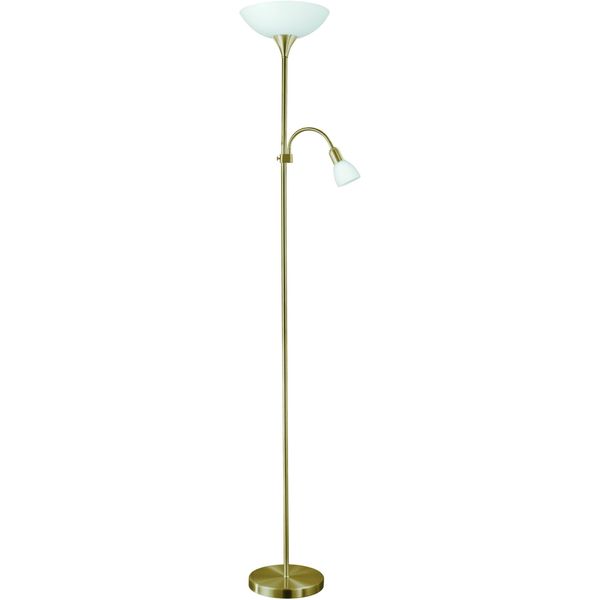 Eglo Stehlampe "Up 2 Stehlampe - Stahl - E27;E14 - 1X60W;1X18W - IP20", BrüNiert, 2, Ø 27,5Cm H: 176,5Cm, 1 Stk., Leuchten, Standleuchte, Leselampe, Wohzimmer, Schlafzimmer, H176,5 X Ø27,5 Cm, Stehlampe-image